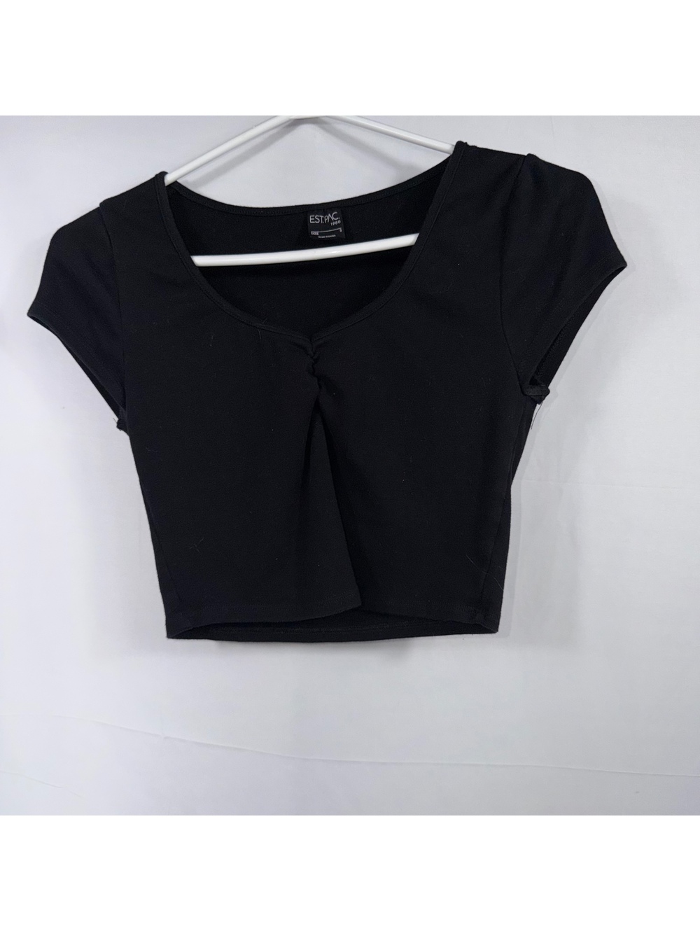 Est. PAC 1980 Black Ruched Crop Top Size S